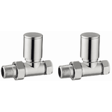 Astini Modern Round Chrome Straight Radiator Valves