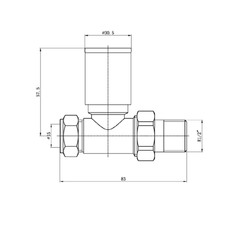 Astini Modern Round Chrome Straight Radiator Valves