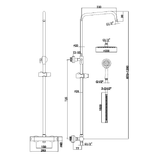 Astini Plumb Essentials Brushed Brass Round Thermostatic Overhead Shower Kit