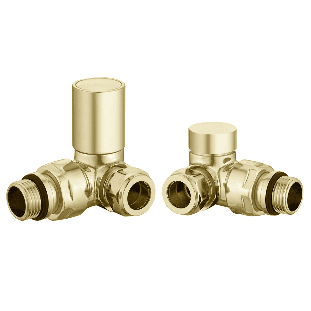Astini Brushed Brass Corner Radiator Valves