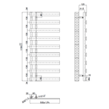 Astini Milton Brushed Brass 1156x500 Designer Offset Towel Radiator