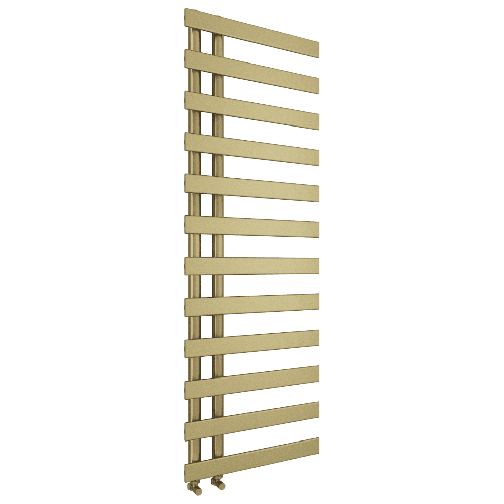 Astini Milton Brushed Brass 1564x500 Designer Offset Towel Radiator