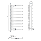 Astini Milton Chrome 1156x500 Designer Offset Towel Radiator