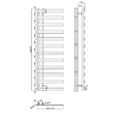 Astini Milton Chrome 1564x500 Designer Offset Towel Radiator