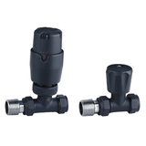 Astini Thermostatic Controlled Black Straight Radiator Valves