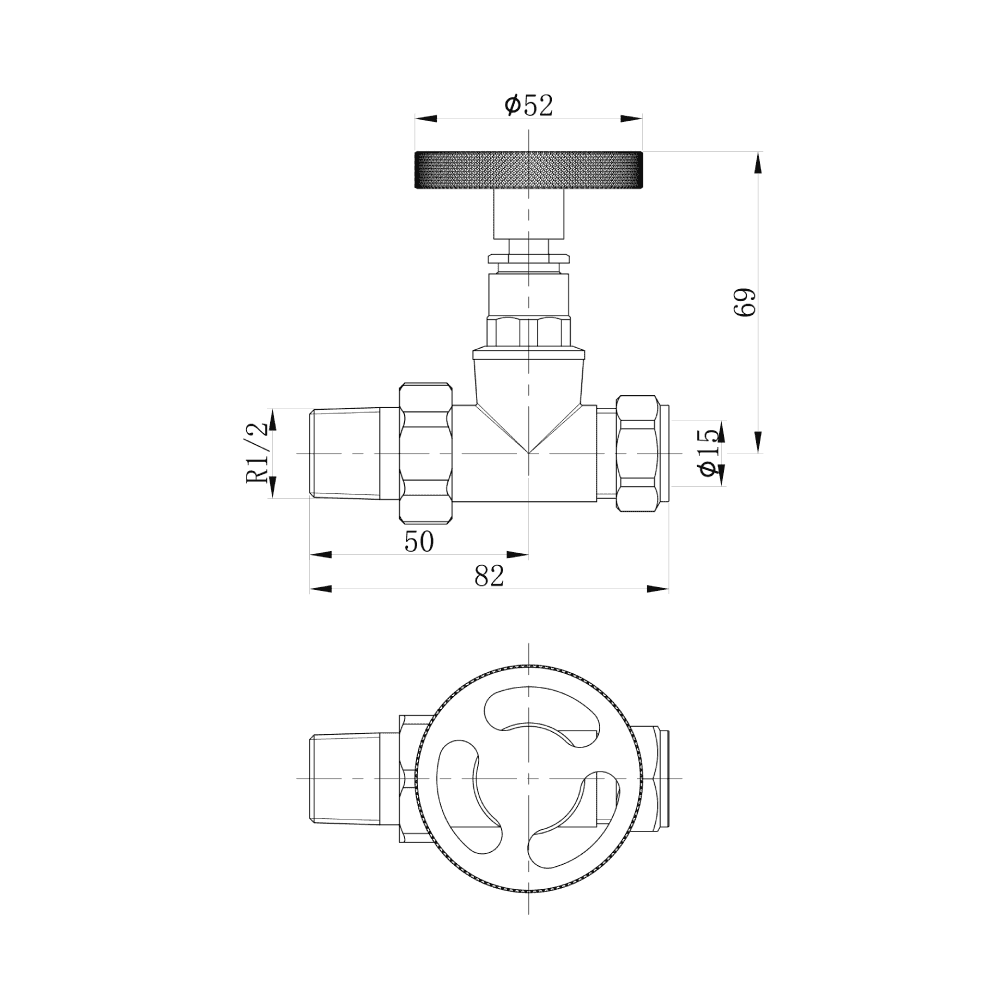 Astini Maesteg Industrial Straight Radiator Valve with Chrome, Orca Black, Anthracite, Brushed Brass Finishes