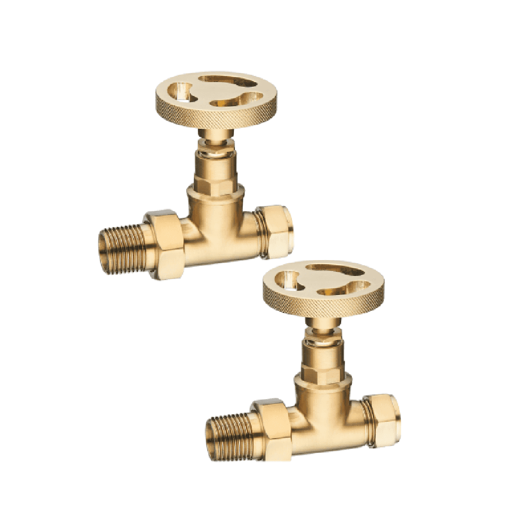 Astini Maesteg Industrial Straight Radiator Valve with Chrome, Orca Black, Anthracite, Brushed Brass Finishes