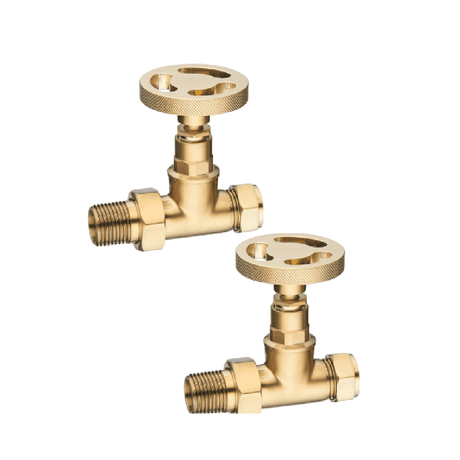 Astini Maesteg Industrial Straight Radiator Valve with Chrome, Orca Black, Anthracite, Brushed Brass Finishes