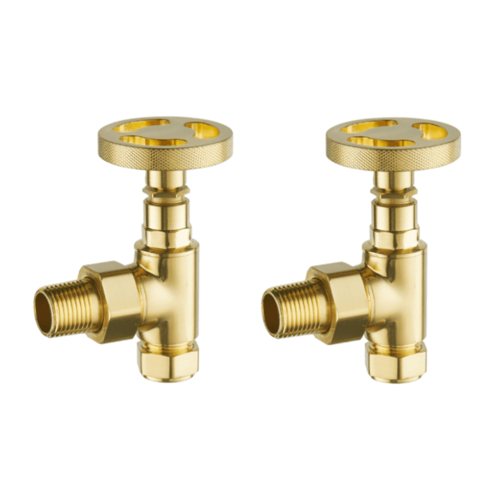 Astini Maesteg Industrial Angled Radiator Valve with Durable Metal Finish Options