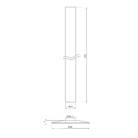 Astini Black Nickel Radiator Pipe Sleeve 300mm