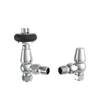 Astini Caerleon Chrome Wooden Head Angled Radiator Valve