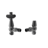 Astini Caerleon Black Nickel Wooden Head Angled Radiator Valve