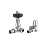 Astini Caerleon Chrome Wooden Head Corner Radiator Valve