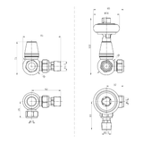 Astini Caerleon Chrome Wooden Head Corner Radiator Valve