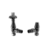 Astini Builth Black Nickel Metal Head Angled Radiator Valve