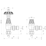 Astini Builth Black Nickel Metal Head Angled Radiator Valve