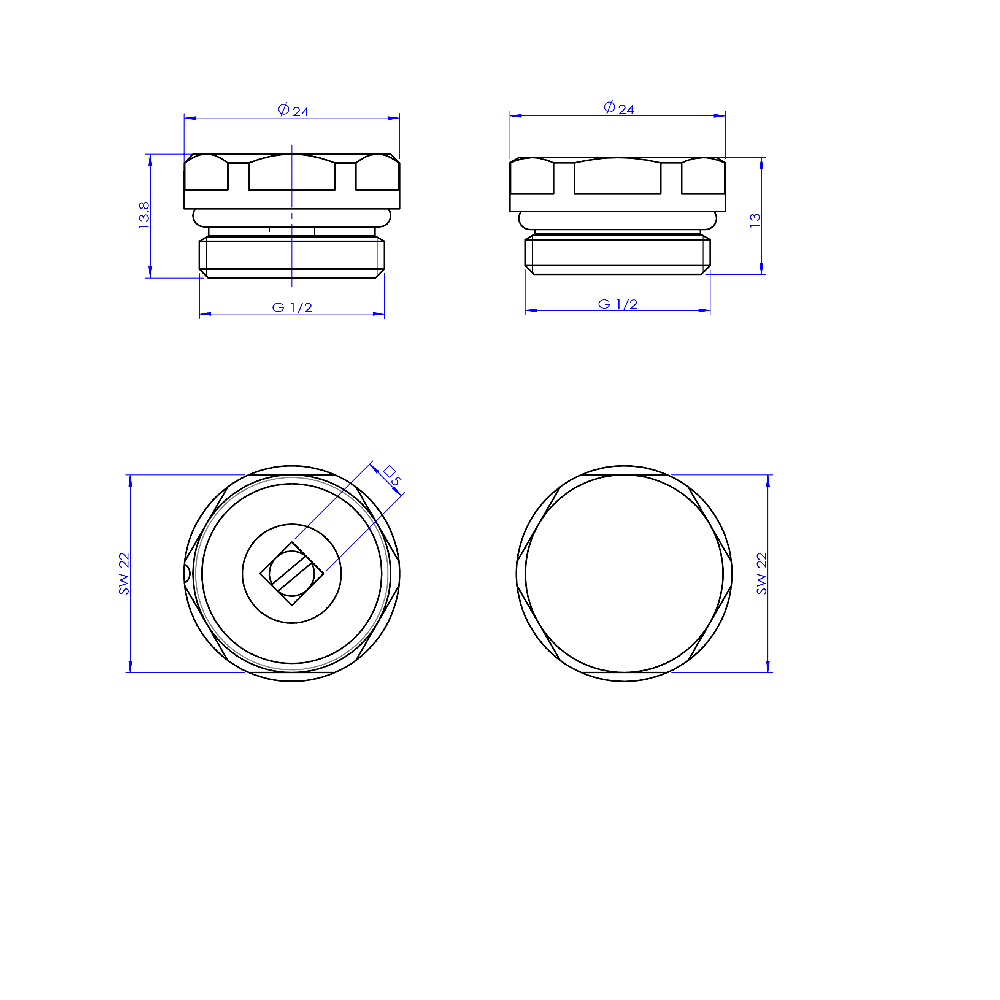 Astini Satin Nickel Radiator Bleed Valve & Blanking Plug Pack