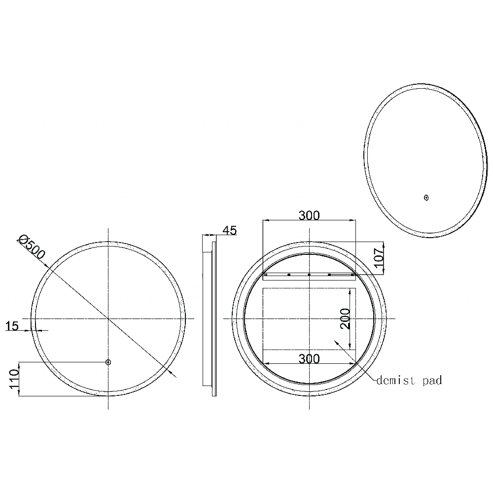 Astini Lily 500 LED Touch Mirror with Demister