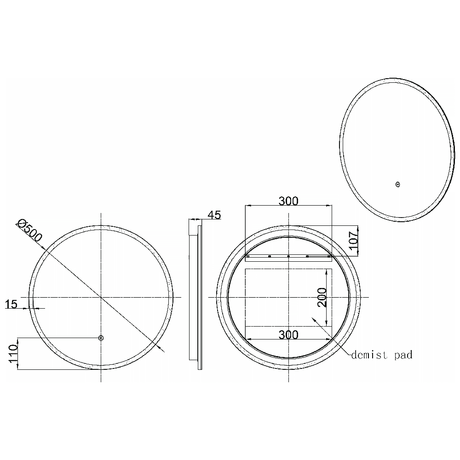 Astini Lily 500 LED Touch Mirror with Demister