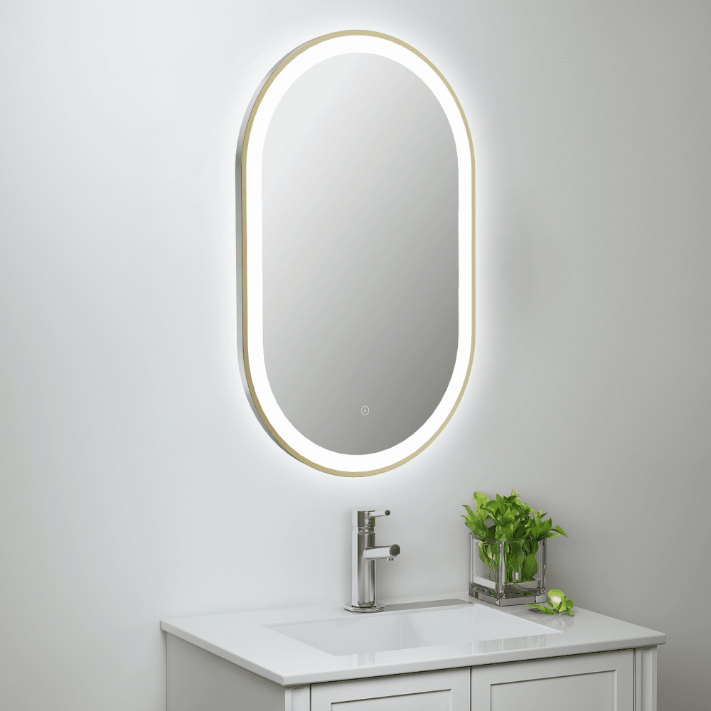 Astini Martha Brushed Brass 800 LED Touch Mirror