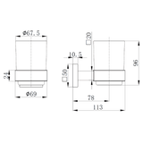 Astini Sydney Chrome Square Tumbler & Holder