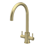 Astini Roxor Mono Dual Lever Kitchen Mixer Tap with Brushed Brass, Matt Black & Chrome Finish