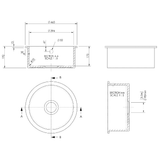 Astini Round Inset/Undermount 460 1.0 Bowl White Ceramic Kitchen Sink with Waste & Overflow