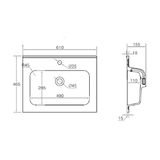 Astini Flauto 600 Wall Hung Vanity Unit & Basin