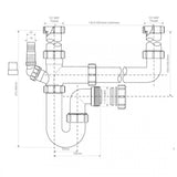 Astini 1.5 & 2.0 Bowl Kitchen Sink Plumbing Kit With Appliance Connection SK2