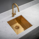 Astini Sotto 40x40 1.0 Bowl Brushed Brass PVD Stainless Steel Kitchen Sink & Waste
