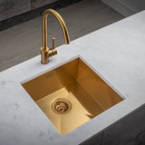 Astini Sotto 40x40 1.0 Bowl Brushed Brass PVD Stainless Steel Kitchen Sink & Waste