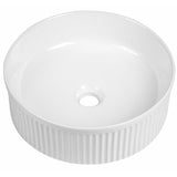 Astini Flauto Fluted Round White Gloss Contertop Basin