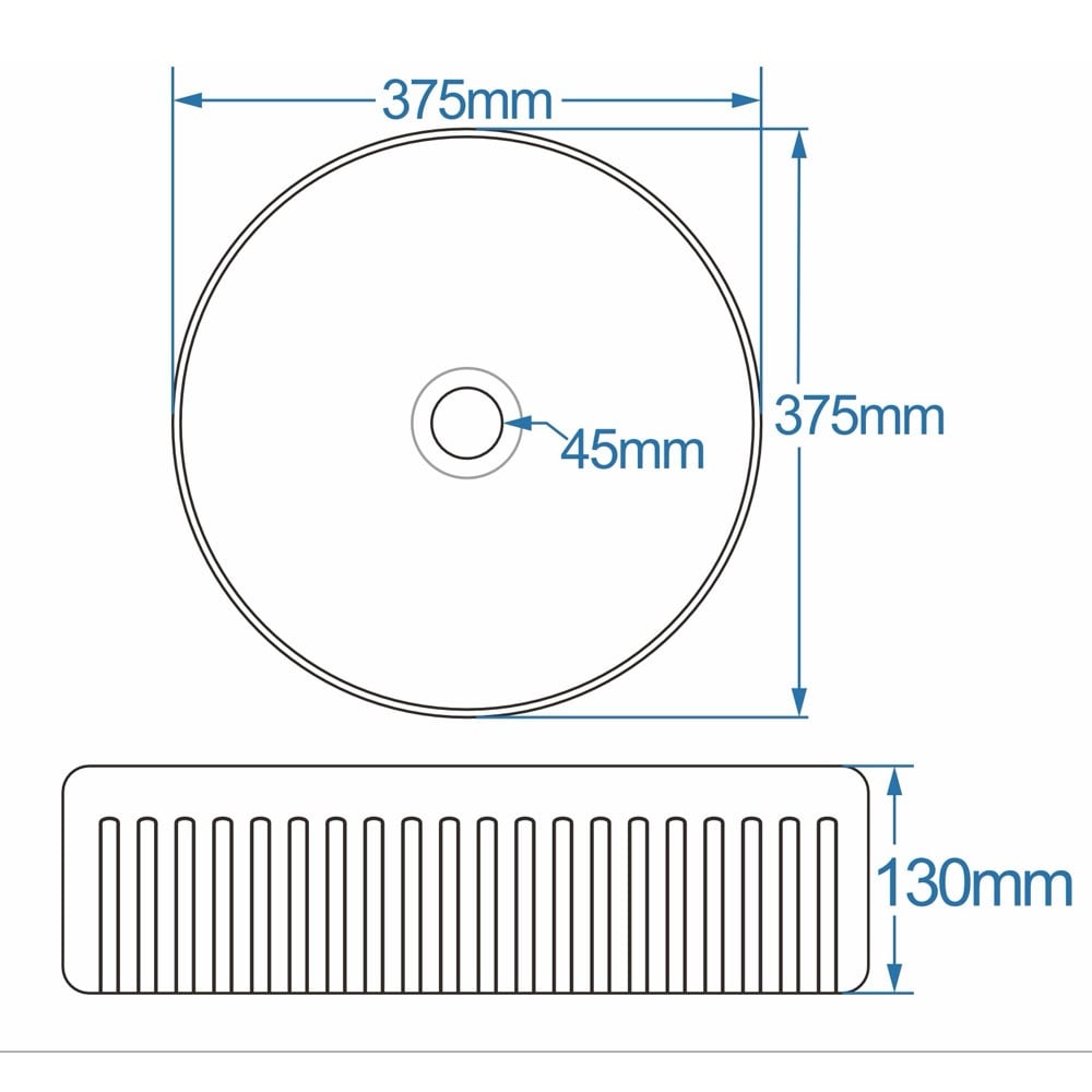 Astini Flauto Fluted Round White Gloss Contertop Basin