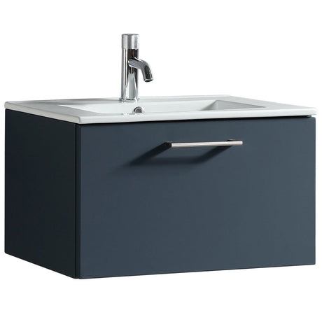 Astini Piatta 600mm Midnight Shadow Wall Hung Vanity Unit & Basin