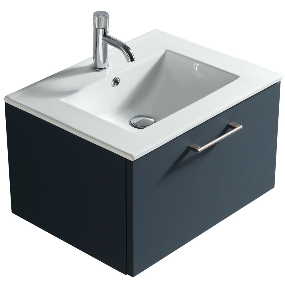 Astini Piatta 600mm Midnight Shadow Wall Hung Vanity Unit & Basin