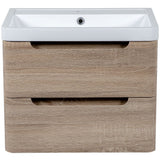 Astini Monza 600mm Country Oak Wall Hung Vanity Unit & Basin