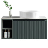 Astini Flauto 800mm Wall Hung Vanity Unit W/ Side Storage & RH Counter Top