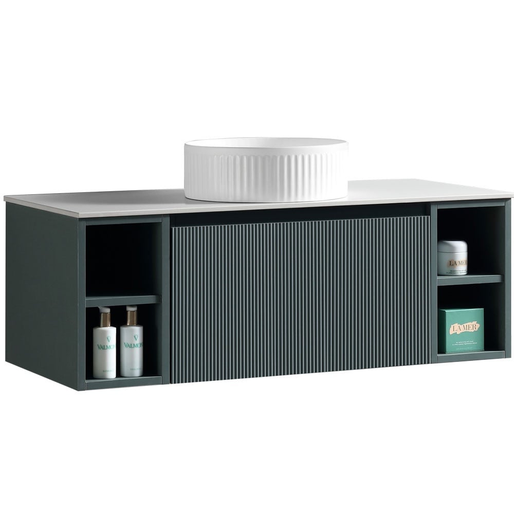 Astini Flauto 1000mm Wall Hung 2 Side Storage Vanity Unit With Counter Top