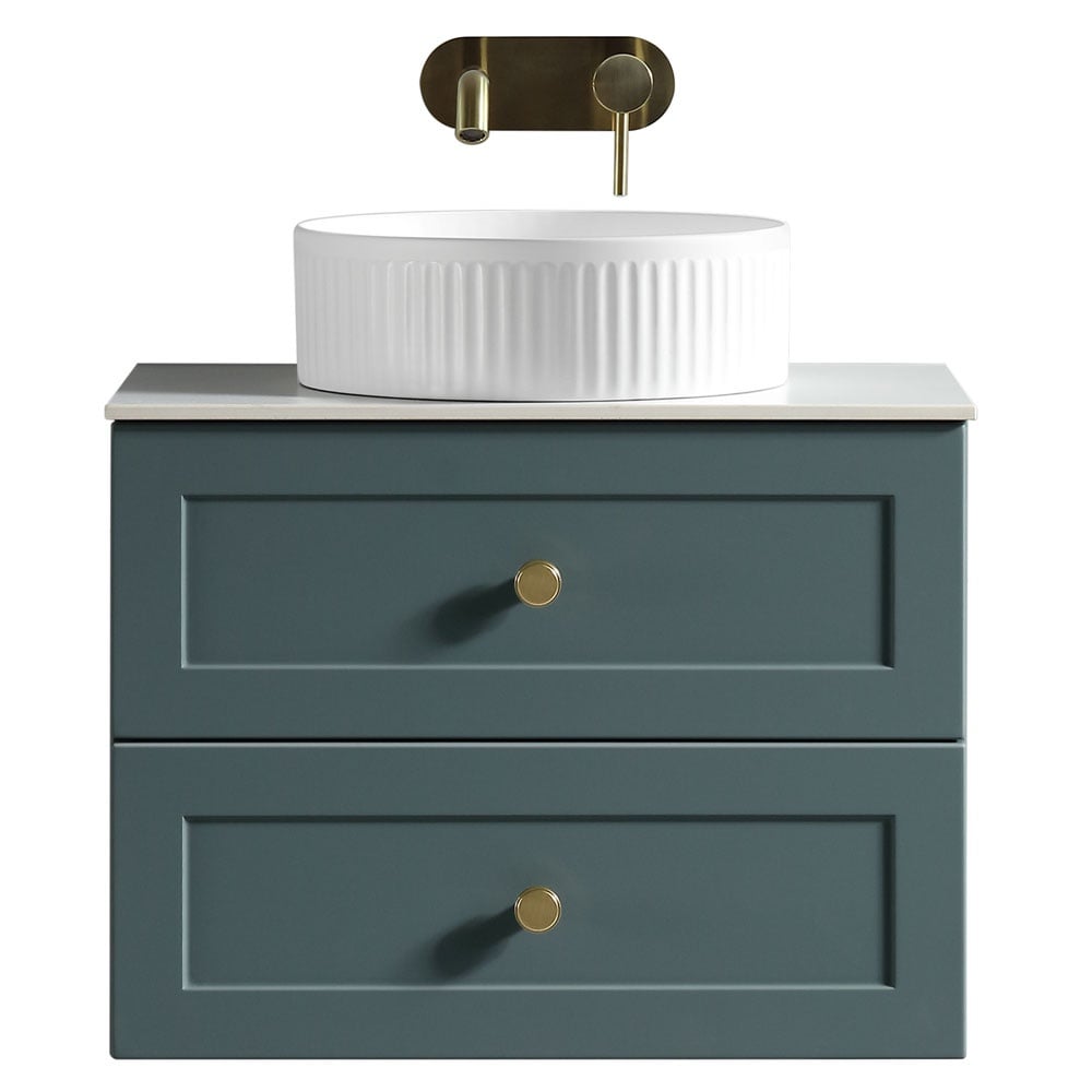 Astini Bakewell 600mm Smoked Sage Wall Hung Vanity Unit With Counter Top