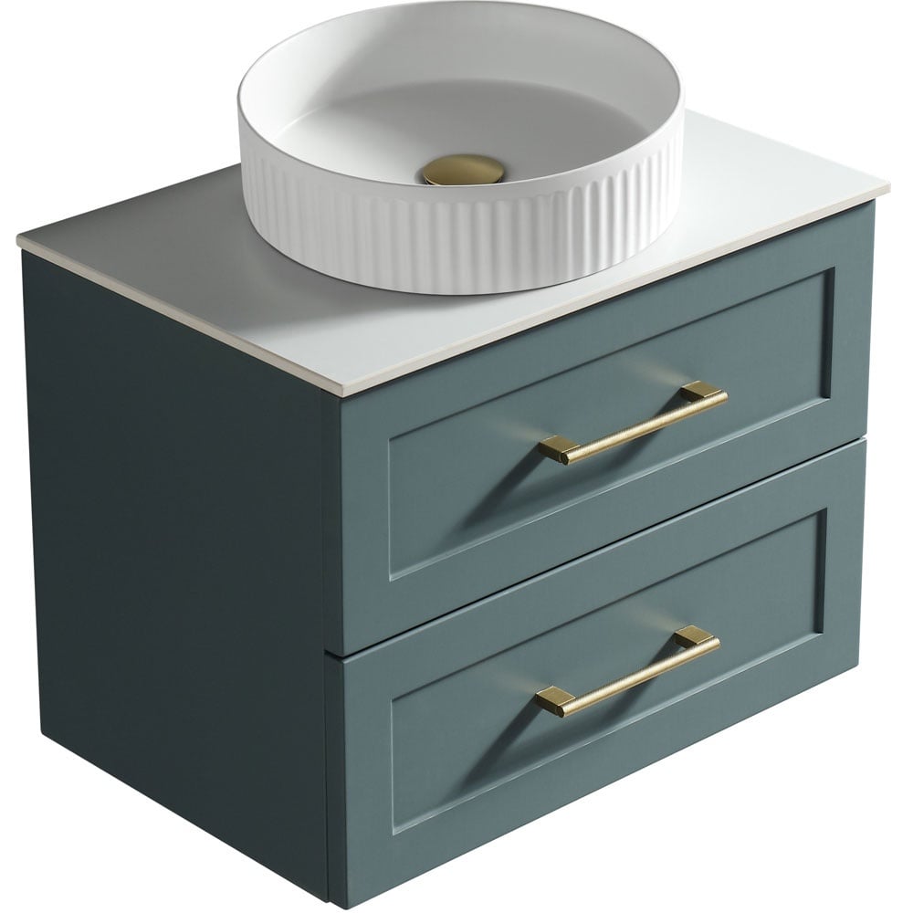 Astini Bakewell 600mm Smoked Sage Wall Hung Vanity Unit With Counter Top