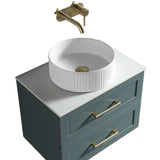 Astini Bakewell 600mm Smoked Sage Wall Hung Vanity Unit With Counter Top