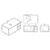 Astini Piatta 800mm Country Oak Wall Hung Vanity W/ LH Side Storage & Counter Top