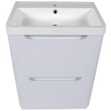 Astini Monza 600mm Fluted Gloss Whtie Floor Standing Vanity Unit & Basin