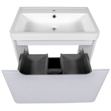 Astini Monza 600mm Fluted Gloss Whtie Floor Standing Vanity Unit & Basin
