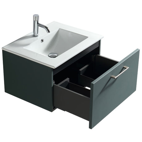 Astini Piatta 600mm Smoked Sage Wall Hung Vanity Unit & Basin