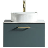Astini Piatta 600mm Smoked Sage Wall Hung Vanity Unit With Counter Top
