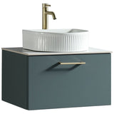 Astini Piatta 600mm Smoked Sage Wall Hung Vanity Unit With Counter Top