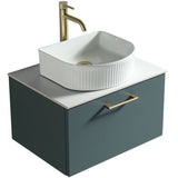 Astini Piatta 600mm Smoked Sage Wall Hung Vanity Unit With Counter Top