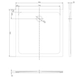 Astini White Square Low Profile Shower Tray 900x900mm
