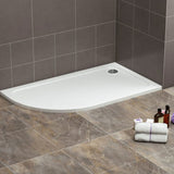 Astini White Offset Quad Low Profile Shower Tray LH 1200x900mm